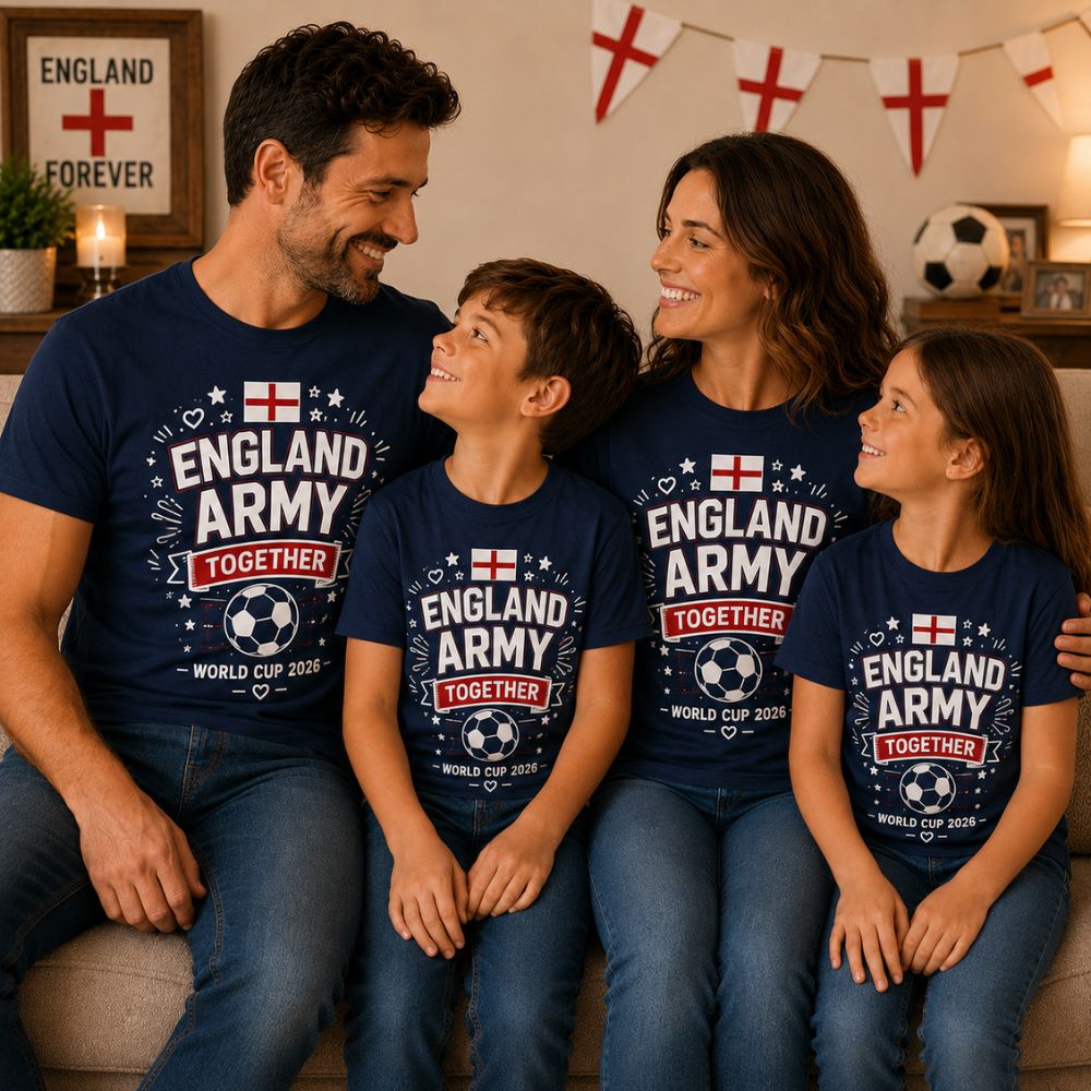 England Army Together Family World Cup T-Shirts Navy
