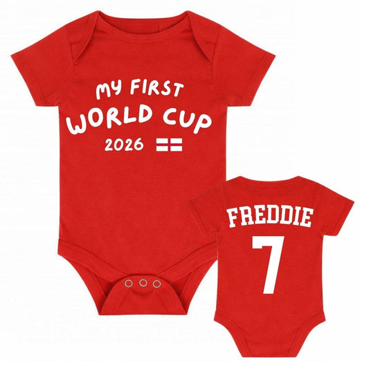 England Kit My First World Cup Personalised Baby Bodysuit