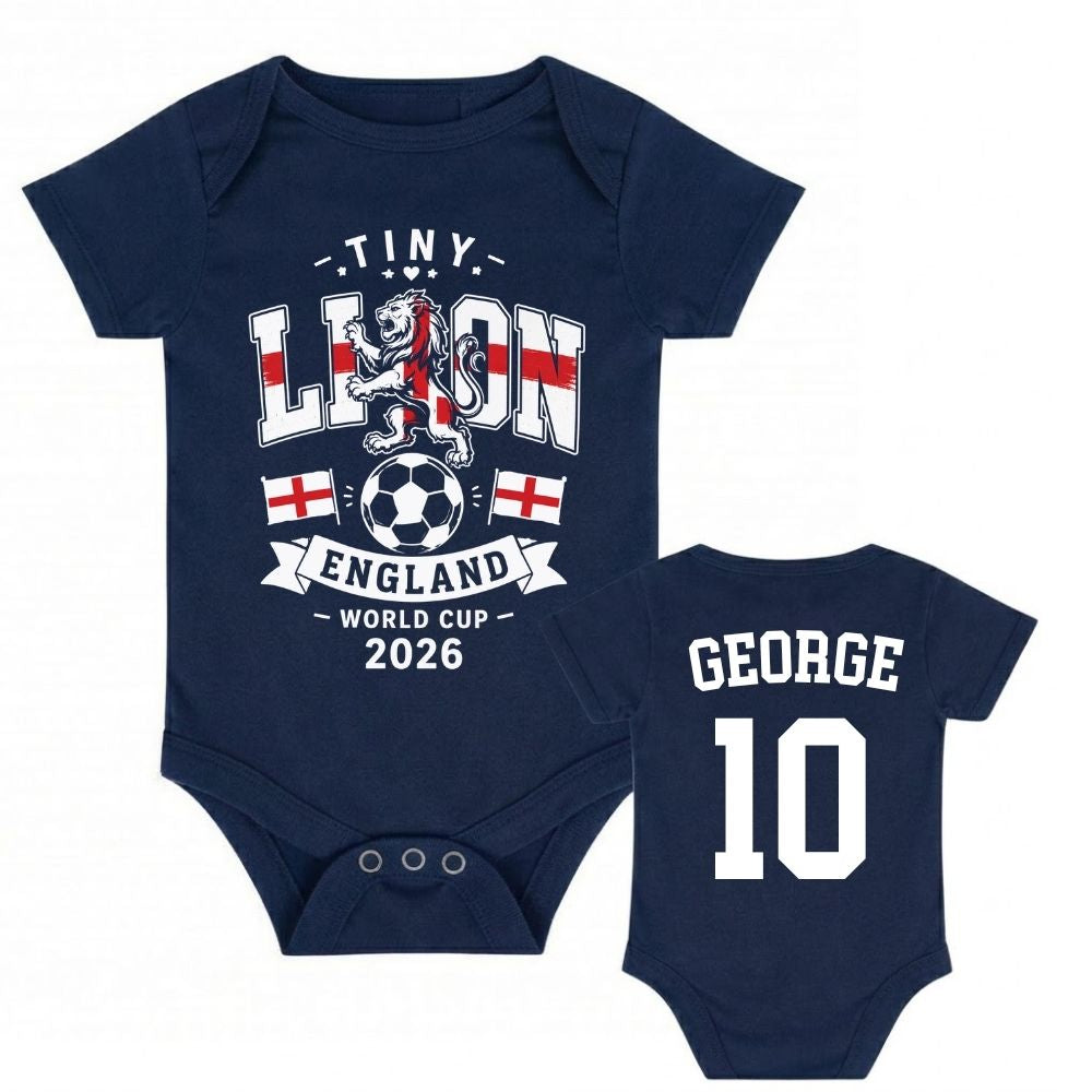 England Tiny Lion Personalised Baby Bodysuit Vest