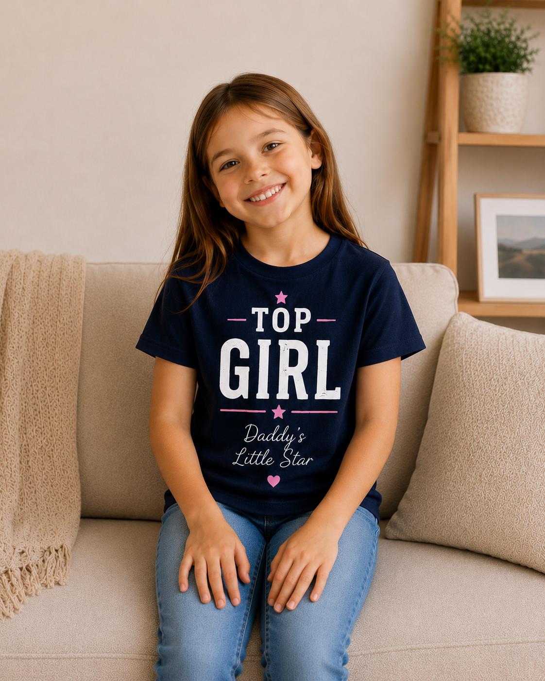 Top Dad, Top Son, Top Girl Matching T- Shirts