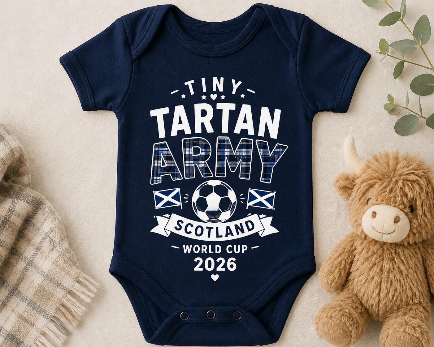 Tiny Tartan Army Baby Bodysuit Scotland World Cup 2026 Baby Vest