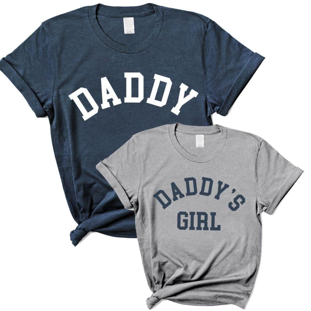 Daddy & Daddy's Girl College Matching T-Shirts, Fathers Day Gifts, Dad and Daughter