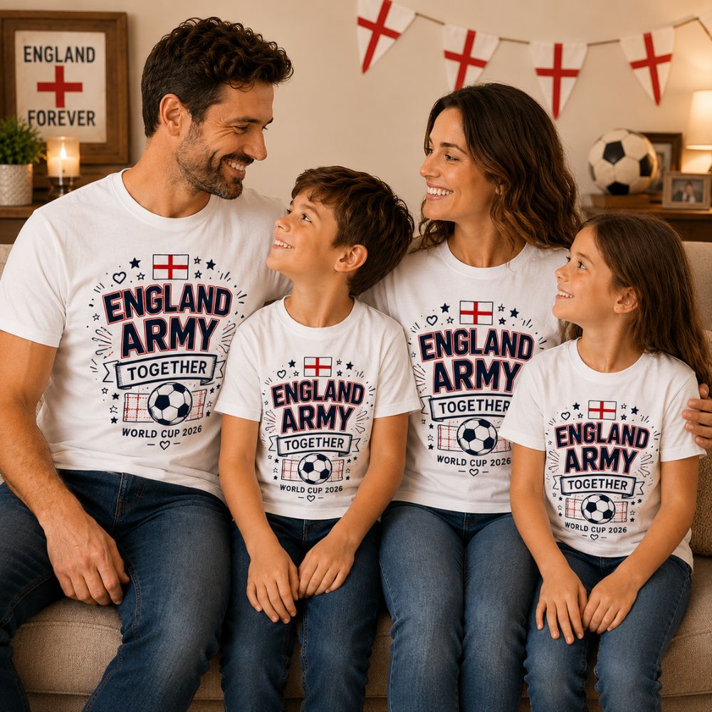 England Army Together Family World Cup T-Shirts White