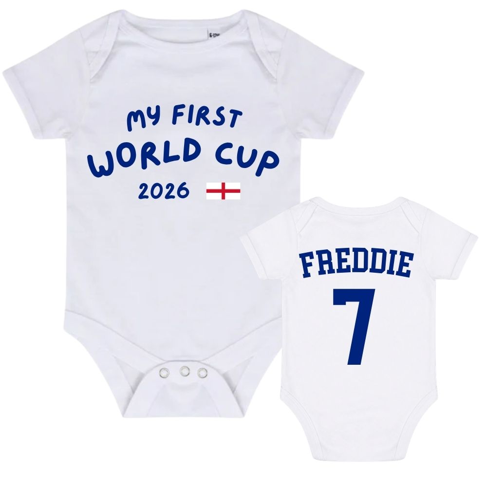 England Kit My First World Cup Personalised Baby Bodysuit