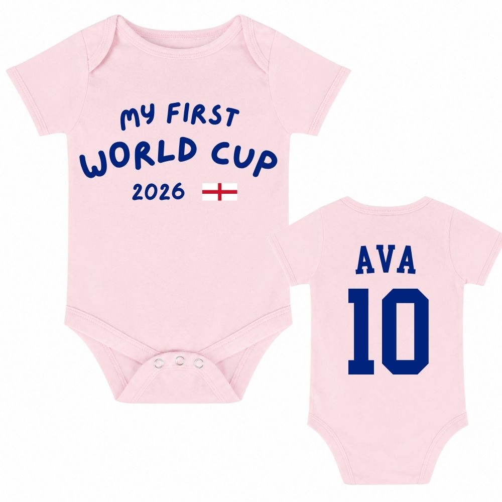 England Kit My First World Cup Personalised Baby Bodysuit