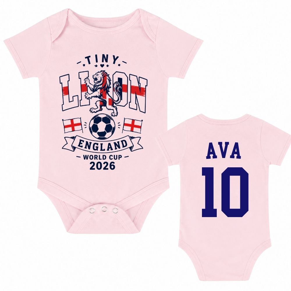 England Tiny Lion Personalised Baby Bodysuit Vest
