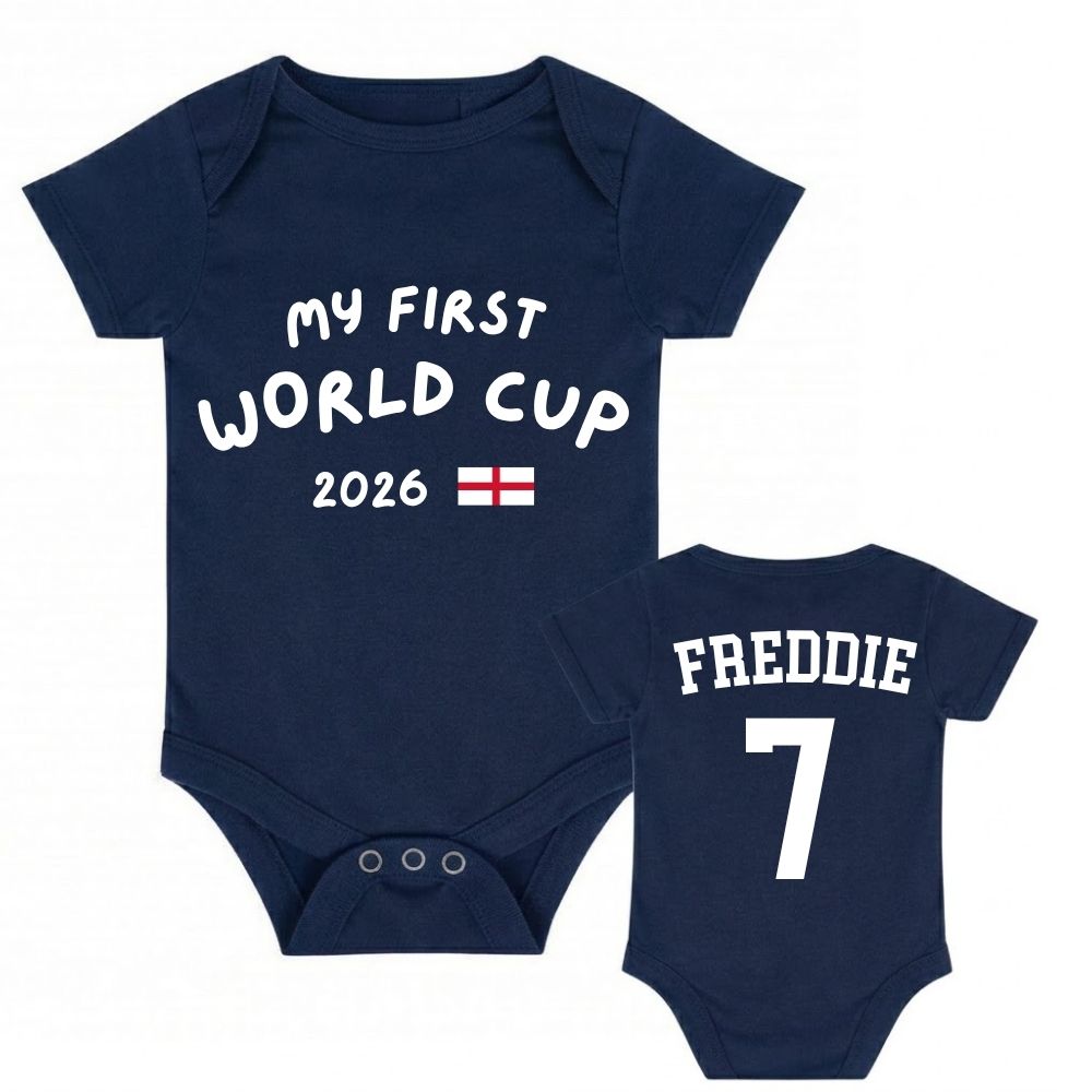 England Kit My First World Cup Personalised Baby Bodysuit