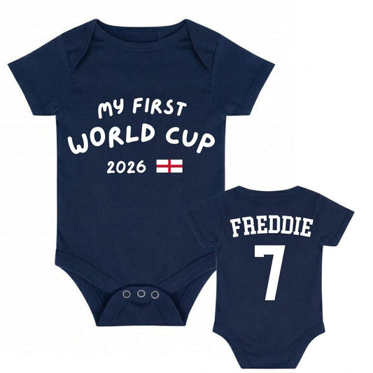 England Kit My First World Cup Personalised Baby Bodysuit
