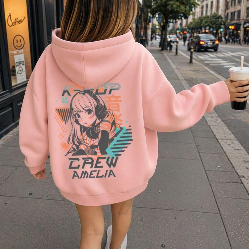 Personalised K-Pop Crew Kids Name Hoodie