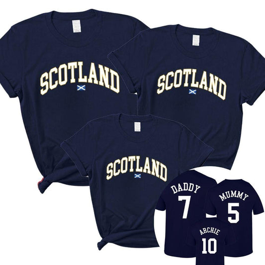 Personalised Scotland Stadium T-Shirts Navy