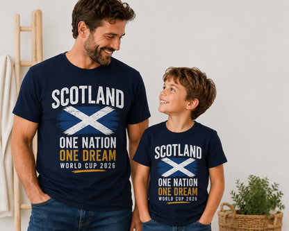 Scotland Family Matching One Nation, One Dream Navy T-Shirt
