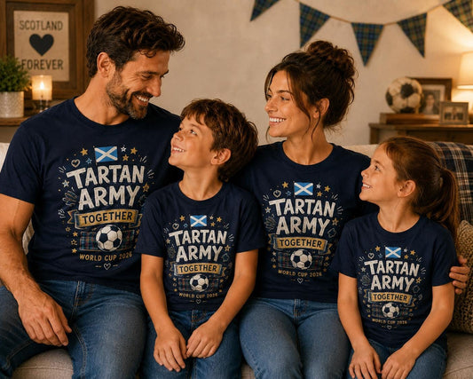 Scotland Family Tartan Army World Cup 2026 Matching T-Shirts