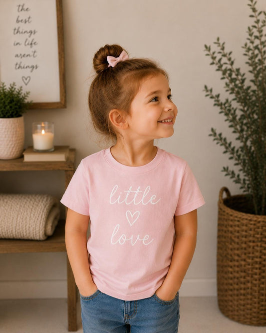 Mama & Little Love T-Shirts Family Matching Tops Baby Pink