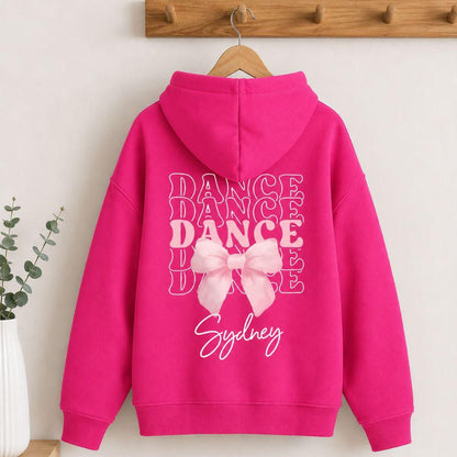 Dance Personalised Coquette Bows Kids Hoodie Dance Class, Show Uniform