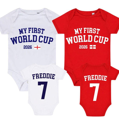 2 Pack England My First World Cup Baby Bodysuit Vest Set