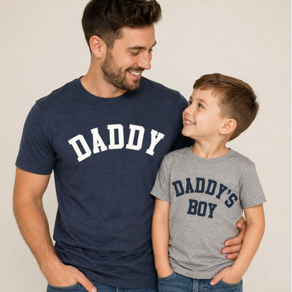 Daddy & Daddy's Boy College Matching T-Shirts, Fathers Day Gifts, Dad and Son