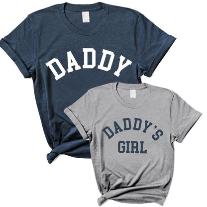 Daddy & Daddy's Boy and Girl College Matching T-Shirts, Fathers Day Gifts