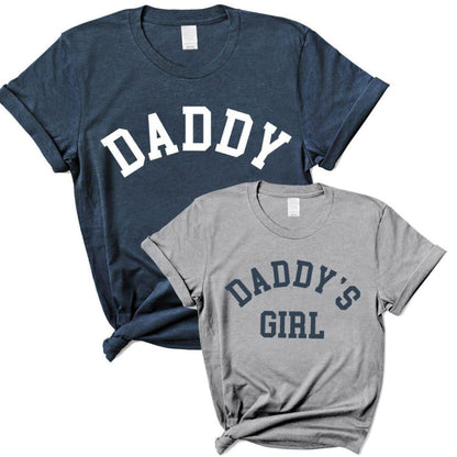 Daddy & Daddy's Girl College Matching T-Shirts, Fathers Day Gifts, Dad and Daughter