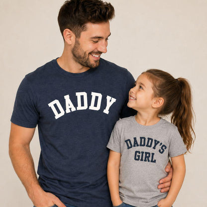 Daddy & Daddy's Boy and Girl College Matching T-Shirts, Fathers Day Gifts
