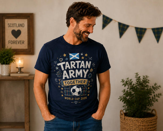 Scotland Family Tartan Army World Cup 2026 Matching T-Shirts