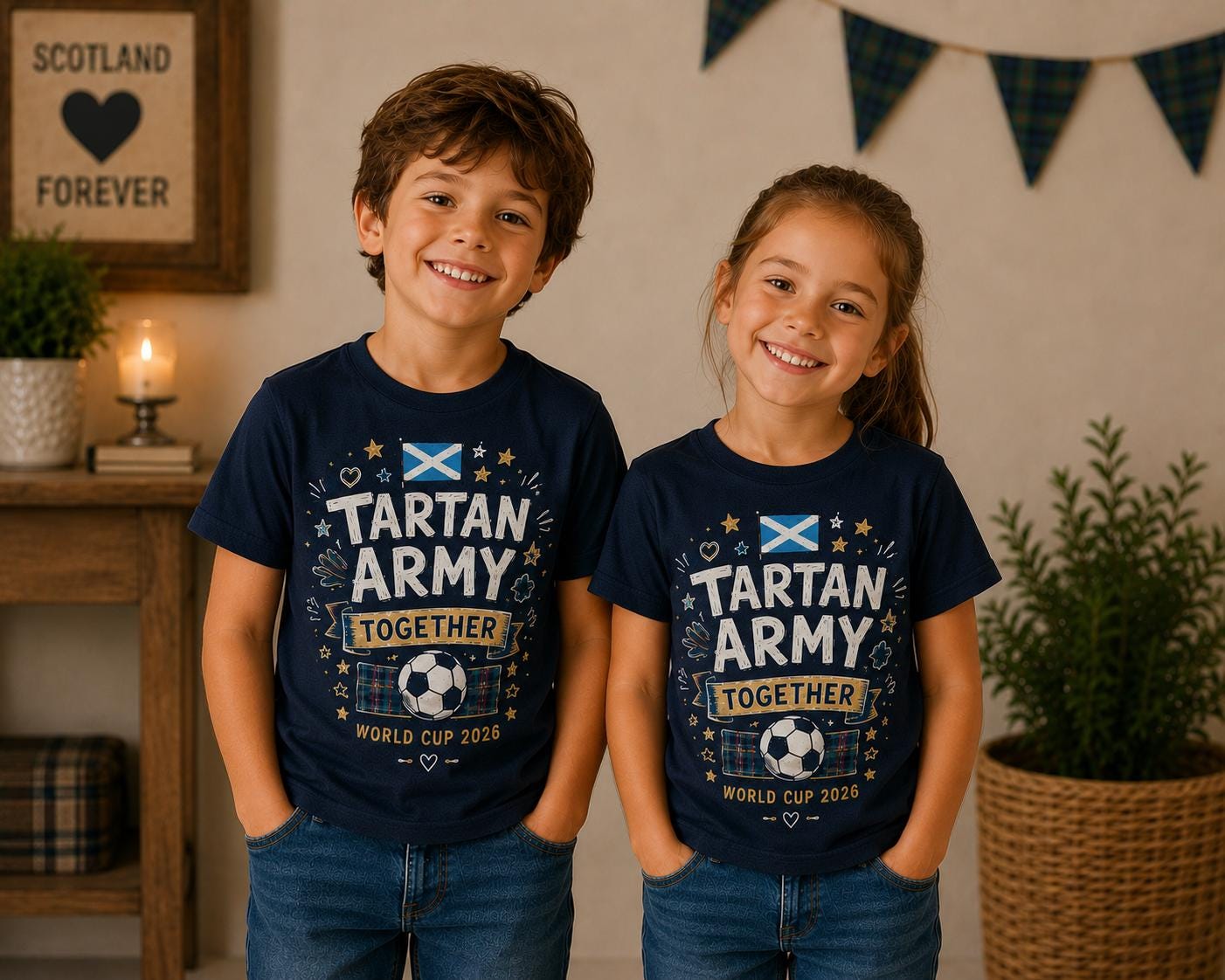 Scotland Family Tartan Army World Cup 2026 Matching T-Shirts