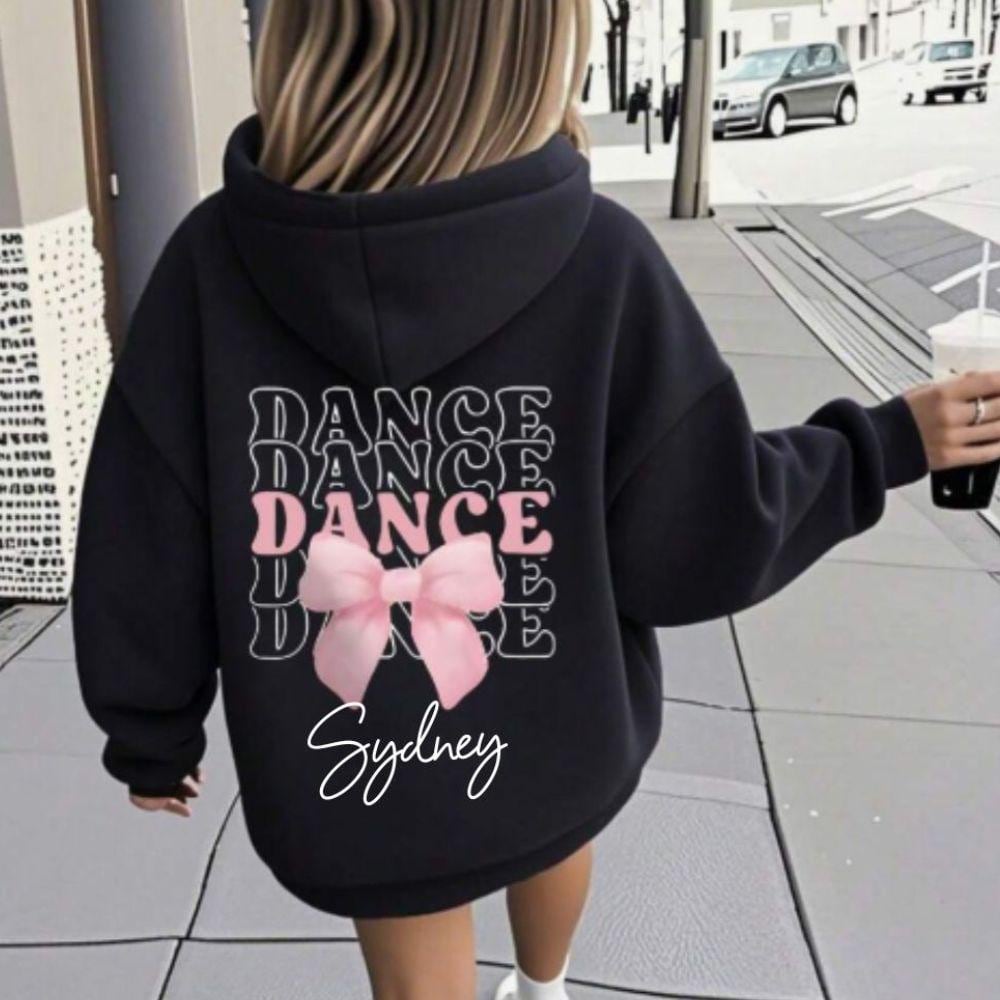 Dance Personalised Coquette Bows Kids Hoodie Dance Class, Show Uniform