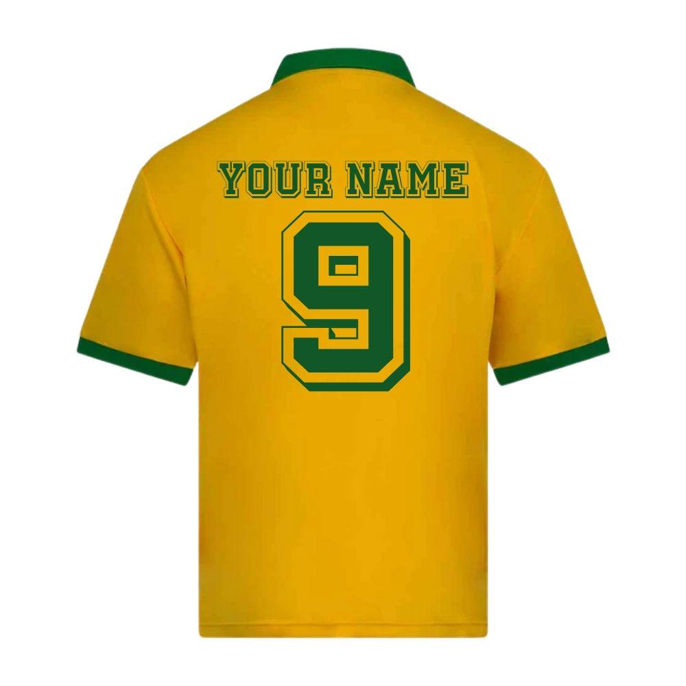Brasil Retro Style Nostalgia Personalised World Cup Brazil Jersey