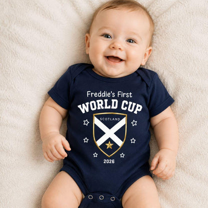 Scotland Shield Personalised First World Cup Baby Bodysuit Vest