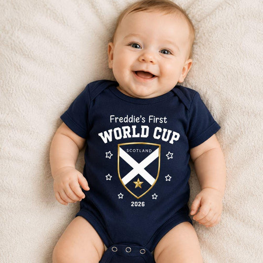 Scotland Shield Personalised First World Cup Baby Bodysuit Vest