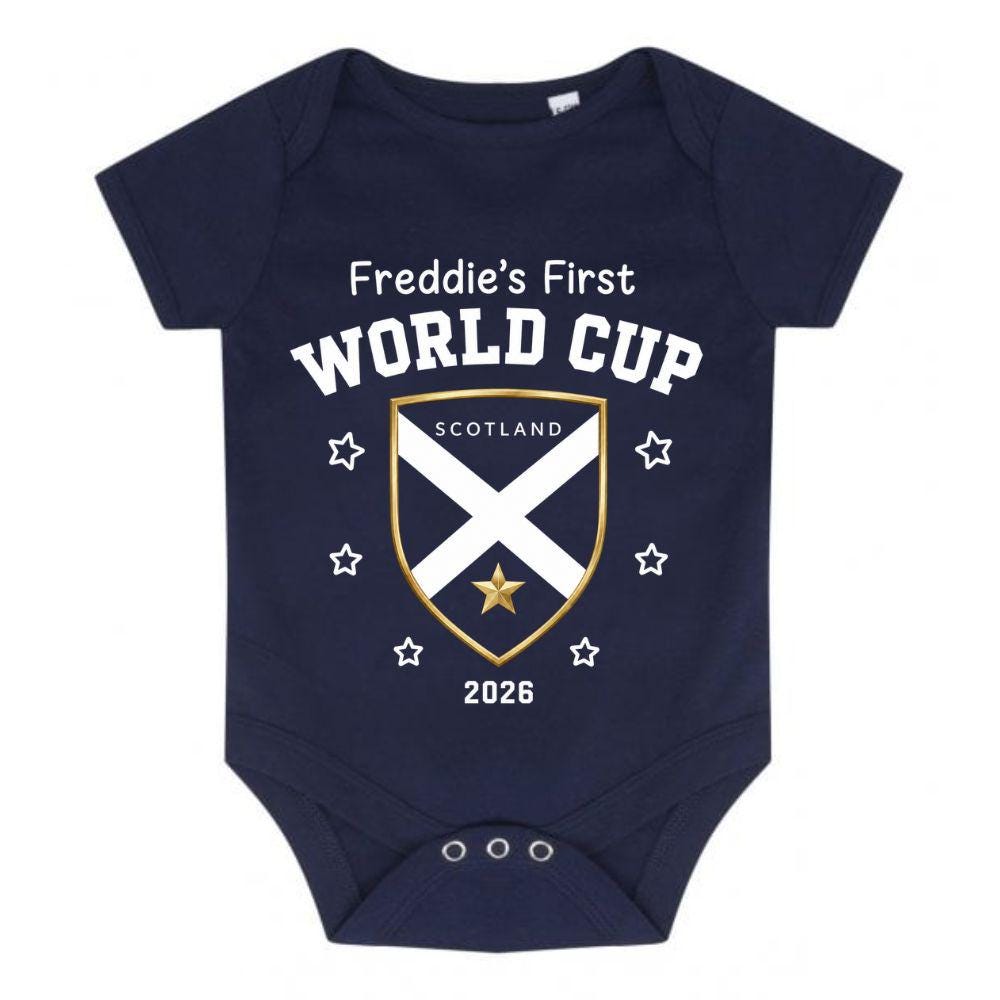 Scotland Shield Personalised First World Cup Baby Bodysuit Vest
