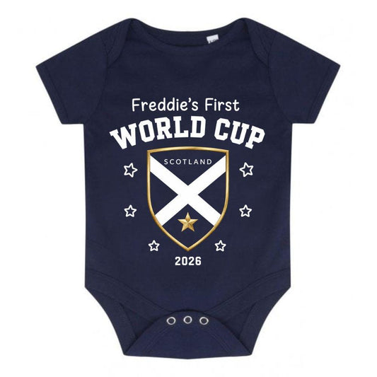 Scotland Shield Personalised First World Cup Baby Bodysuit Vest